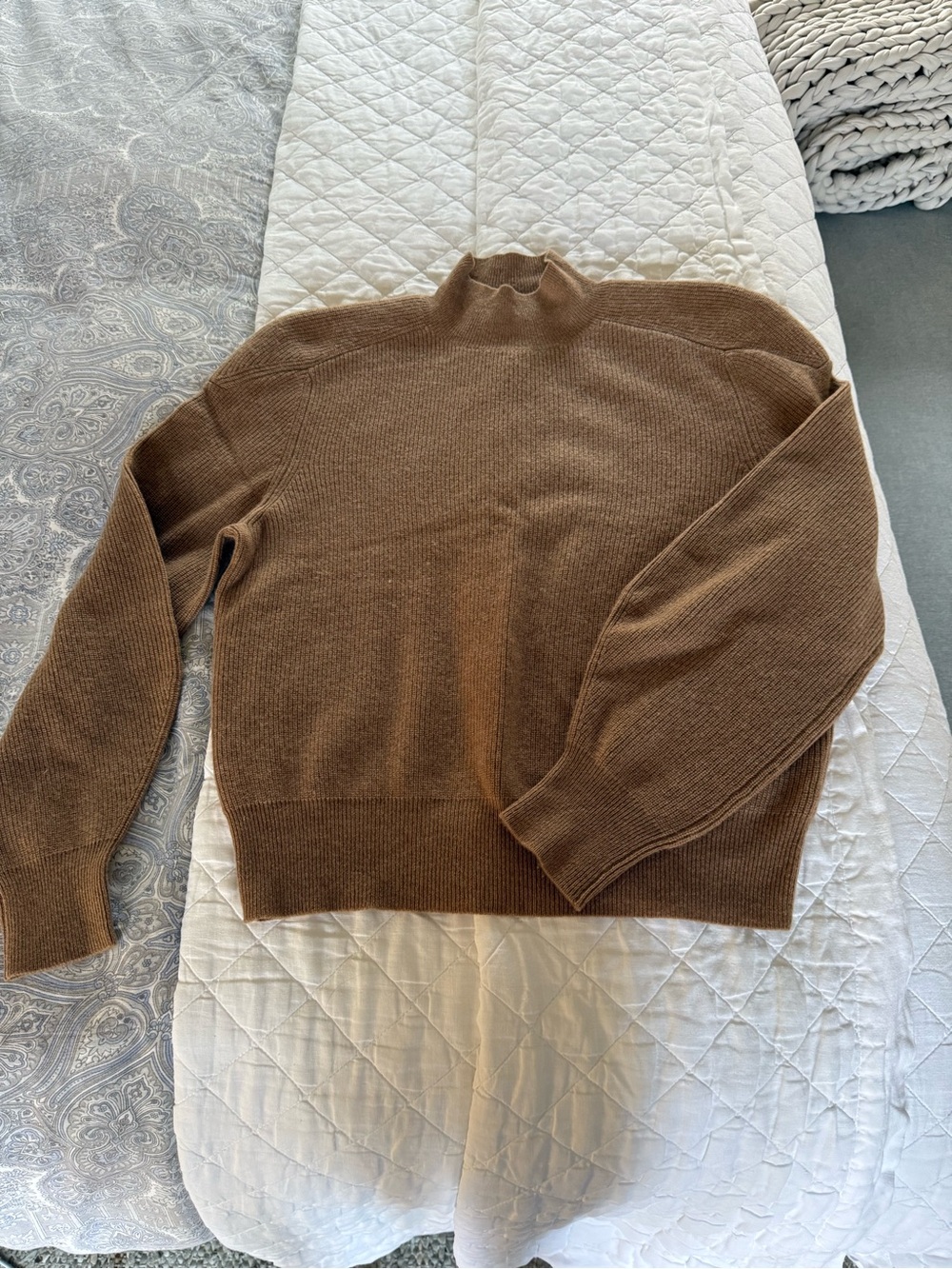 IRO Brown Cashmere Mock-Turtleneck Sweater